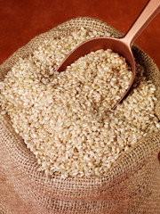 SACK OF BROWN RICE