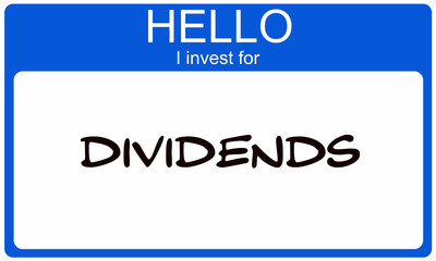 Hello I Invest for Dividends blue name tag