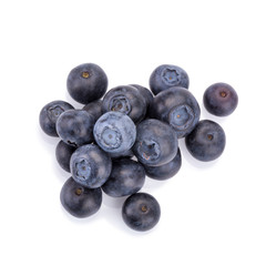 fresh blueberries isolated on white background