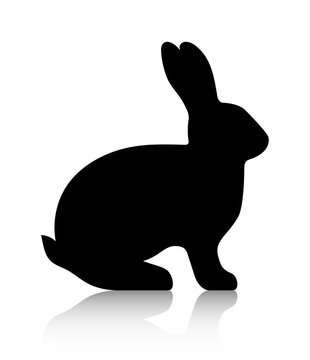 Black Silhouette of a Rabbit | Vector graphics