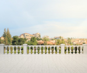 Balcony And Terrace Of Blur Exterior Background