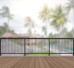 Balcony And Terrace Of Blur Exterior Background