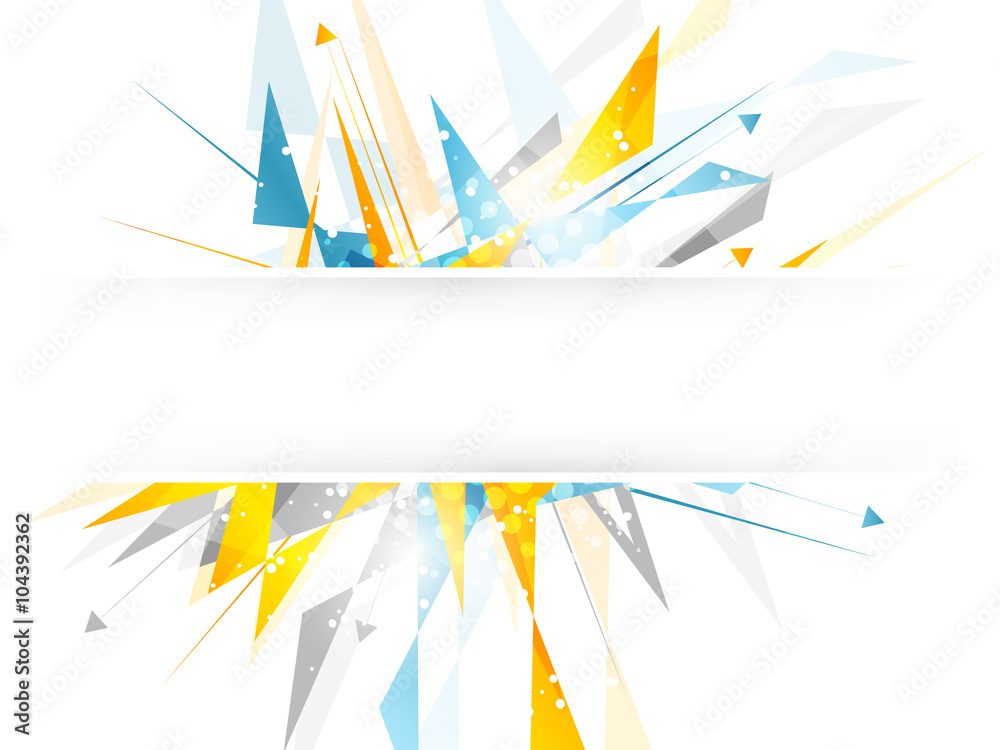 Fototapete Abstract vector background with irregular polygonal pattern and arrows.