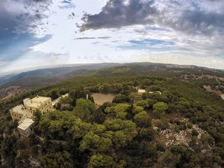 Monastery on Mount Carmel and Jezreel Valley, Israel