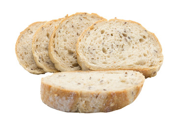 Whole wheat bread, isolated on white background
