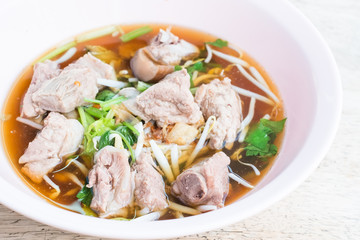 Stewed pork soup with Herb and bean sprout