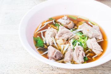 Stewed pork soup with Herb and bean sprout