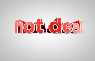 Hot deal (Modern 3D Illustration - Cinematic style with pop up effect)