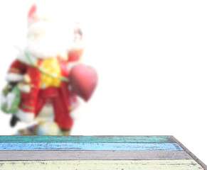 Wood Table Top Background In Holiday