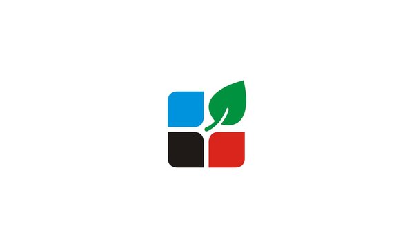  green leaf geometric logo
