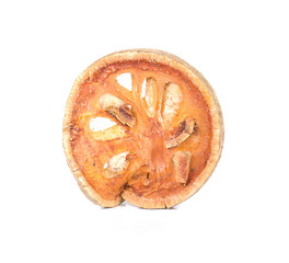 Quince dry on white background.