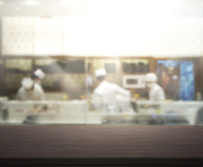 Table Top And Blur Interior of of Background