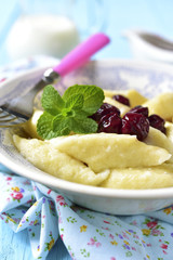 Cottage cheese dumplings.