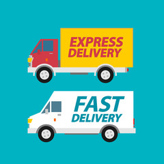 delivery service trucks. delivery van.express delivery.fast delivery.