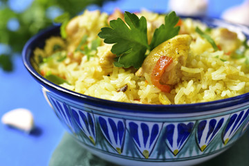 Pilaf with chicken.