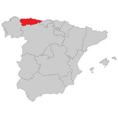 Naklejka na ściany i meble Spanien - Asturien