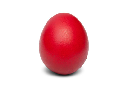 Red Egg isolated on white.