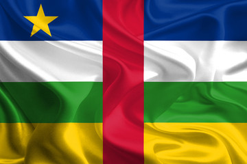 Waving Fabric Flag of Central African Republic
