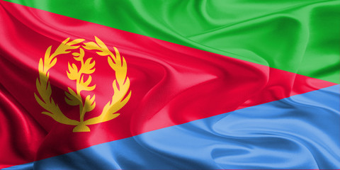 Waving Fabric Flag of Eritrea