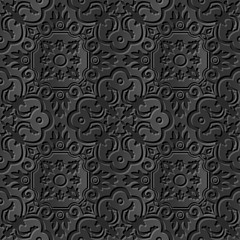 Seamless 3D elegant dark paper art pattern 218 Spiral Curve Kaleidoscope
