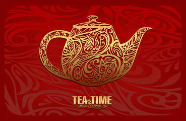 tea time vector template