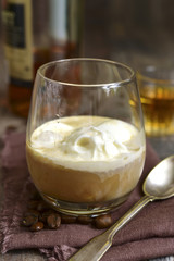 Affogato - traditional italian coffee dessert.