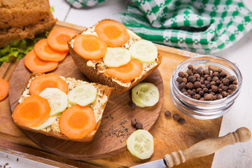 vegetarian sandwich in studio