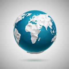 Vector Polygonal Globe Icon 