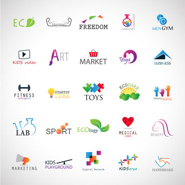Flat Colorful Icons Set - Vector Illustration. Collection Of Icons, For Web, Print, Presentation Templates, Mobile Applications And Promotional Material. Logo Medical, Ecology, Digital Network