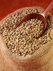 SACK OF GREEN LENTILS