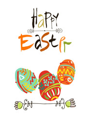 Happy Easter greeting card or display vector poster