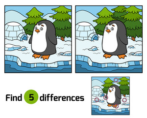 Obraz premium Find differences (penguin and background)