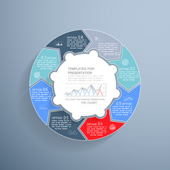 Pie chart for business presentation in 8 steps or processes