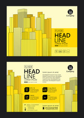 Brochure template design. Concept of architecture with line style design. Vector illustration
