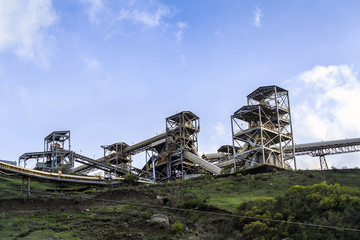 Coal mine infrastructure in the mountains