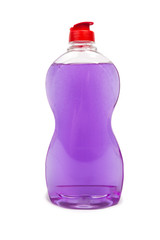 Plastic bottles of cleaning products