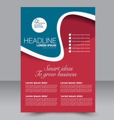Fototapeta premium Abstract flyer design background. Brochure template. Can be used for magazine cover, business mockup, education, presentation, report. Blue and red color.