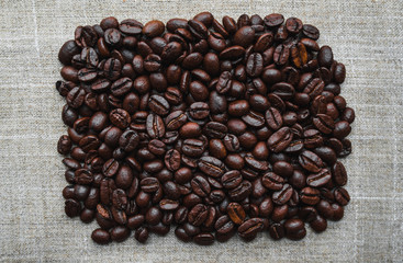 Coffee beans on background