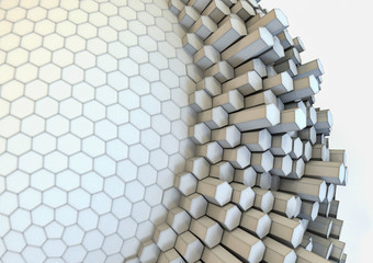 White hexagon background