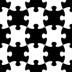 Jigsaw puzzle seamless pattern