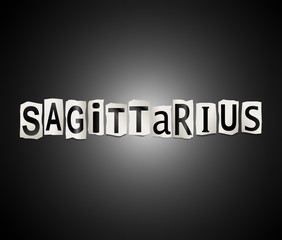 Sagittarius word concept.