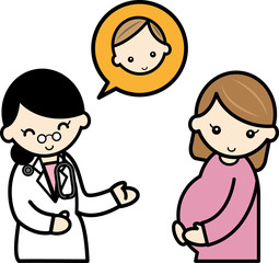 女医と話す妊婦