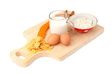 Concept of healthy food on white background