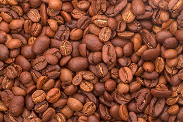 Background of roasted coffee beans