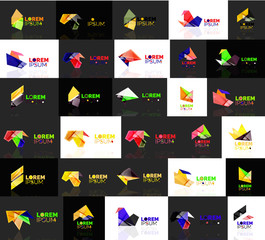 Triangle geometric shapes, set of abstract logos