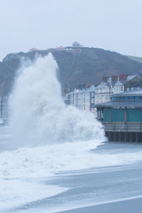 Storm Imogen hits the West Wales coast, massive waves crash into the prom.