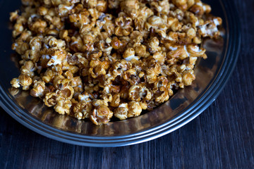 Homemade Caramel Popcorn in a Bowl