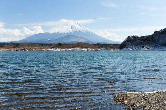 Lake Shoji and mountain fuji
