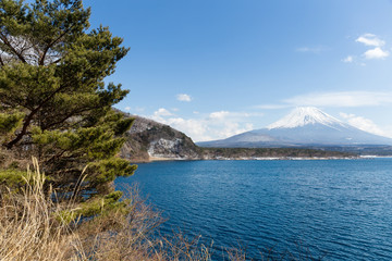 Mountain Fuji and Lake Motosu