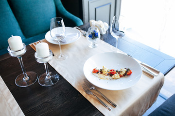 Food in restaurant on the table